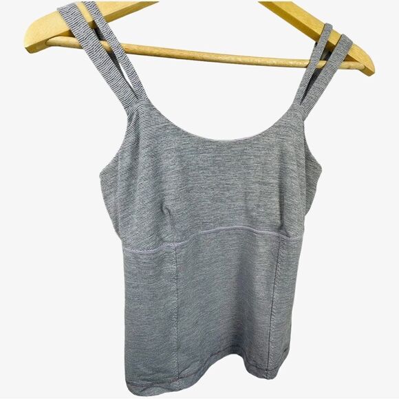 Lululemon Lilac Heathered Coal Wee Stripe/Lilac Active Strength Tank Top - Picture 7 of 10